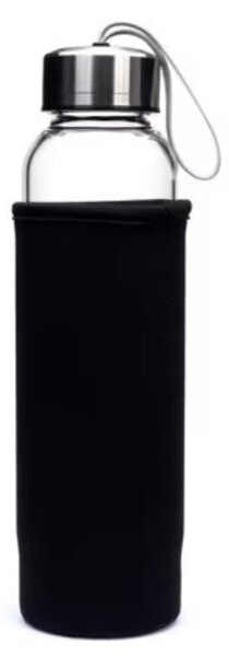 Sticla Pufo pentru apa sau lichide din material borosilicat, cu husa, capac etans, 500 ml