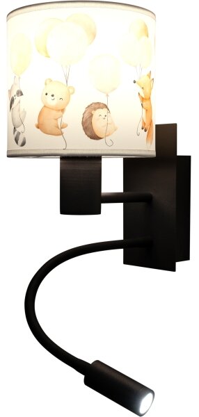 Brilagi - Lampă LED flexibilă BOBO 1xE27/25W/230V + LED/3W negru/alb/cu motive cu animale