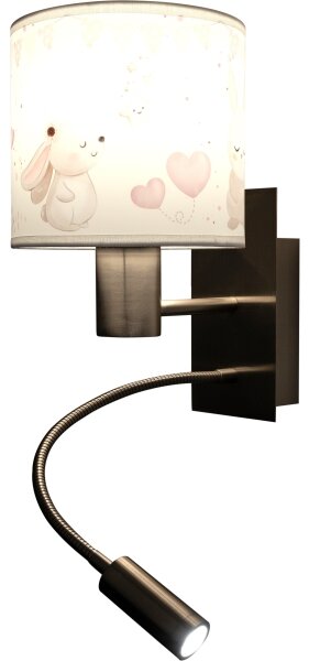 Brilagi - Lampă LED Flex BOBO 1xE27/25W/230V + LED/3W, crom mat/crem/iepurași
