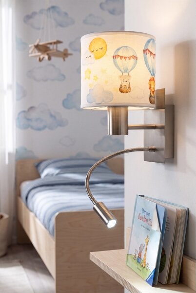 Brilagi - Lampă LED flexibilă BOBO 1xE27/25W/230V + LED/3W, crom/alb/cu motive animale
