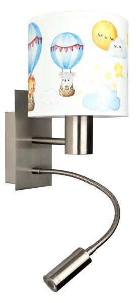 Brilagi - Lampă LED flexibilă BOBO 1xE27/25W/230V + LED/3W, crom/alb/cu motive animale