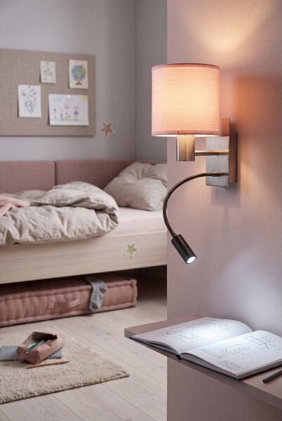 Brilagi - Lampă LED flexibilă BOBO 1xE27/25W/230V + LED/3W m. crom/roz
