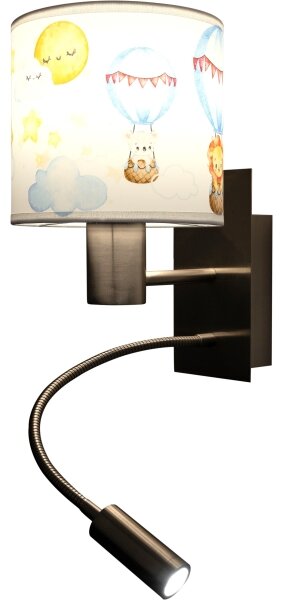 Brilagi - Lampă LED flexibilă BOBO 1xE27/25W/230V + LED/3W, crom/alb/cu motive animale