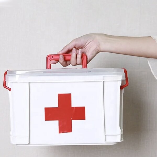 Cutie organizator depozitare si pastrare medicamente, Pufo Medicine, 22 x 17 cm