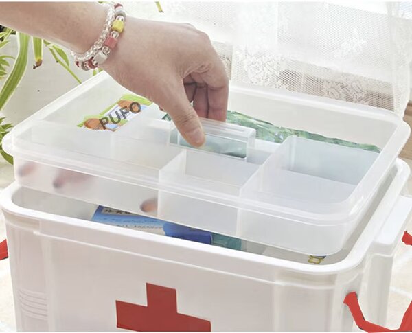 Cutie organizator depozitare si pastrare medicamente, Pufo Medicine, 22 x 17 cm