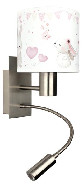 Brilagi - Lampă LED Flex BOBO 1xE27/25W/230V + LED/3W, crom mat/crem/iepurași