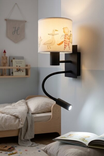 Brilagi - Lampă LED flexibilă BOBO 1xE27/25W/230V + LED/3W negru/alb/cu animale