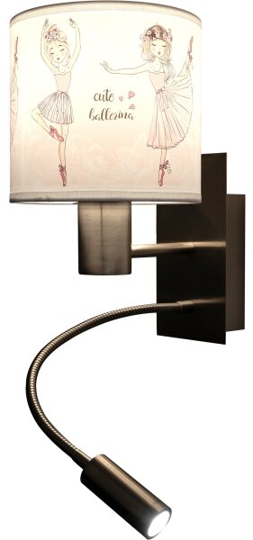 Brilagi - Lampă LED flexibilă BOBO 1xE27/25W/230V + LED/3W m. crom/alb/roz/bal