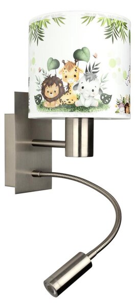 Brilagi - Lampă LED flexibilă BOBO 1xE27/25W/230V + LED/3W crom mat/alb/verde/junglă