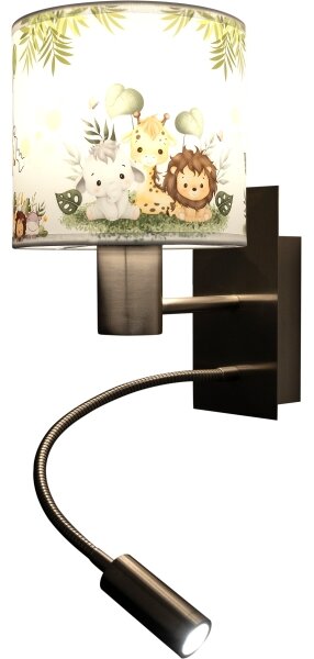 Brilagi - Lampă LED flexibilă BOBO 1xE27/25W/230V + LED/3W crom mat/alb/verde/junglă