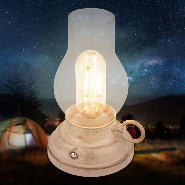 Brilo - Lampă de masă LED KANEA, reîncărcabilă, pentru exterior, cu dimmer, 1,5W/5V, IP44, 1200 mAh, bej