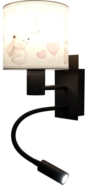 Brilagi - Lampă LED flexibilă BOBO 1xE27/25W/230V + LED/3W negru/crem/cu iepurași