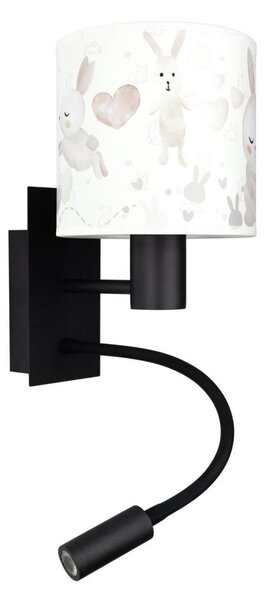 Brilagi - Lampă LED flexibilă BOBO 1xE27/25W/230V + LED/3W negru/alb/cu iepurași