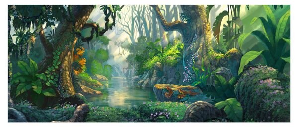 Tablou - Ilustrare pădure tropicală (120x50 cm)