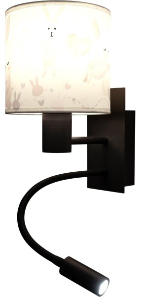 Brilagi - Lampă LED flexibilă BOBO 1xE27/25W/230V + LED/3W negru/alb/cu iepurași