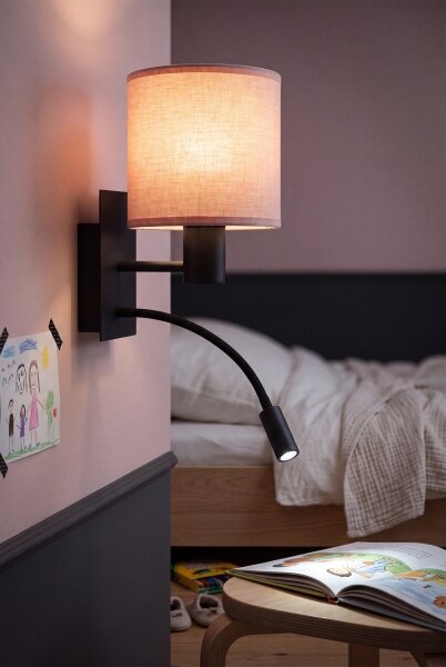 Brilagi - Lampă LED flexibilă BOBO 1xE27/25W/230V + LED/3W negru/roz