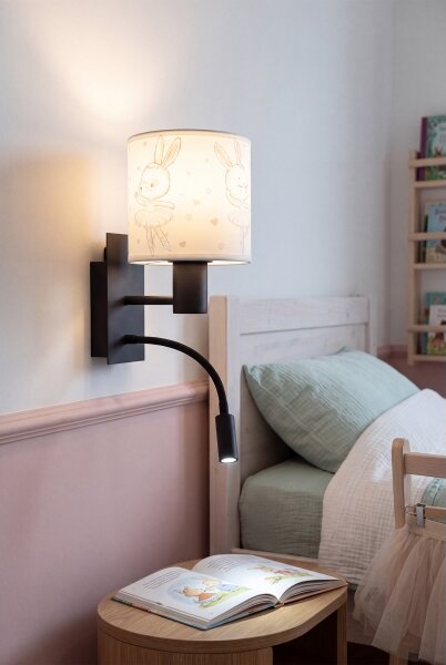 Brilagi - Lampă LED flexibilă BOBO 1xE27/25W/230V + LED/3W negru/alb/iepurași