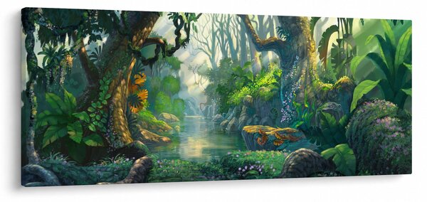 Tablou - Ilustrare pădure tropicală (120x50 cm)