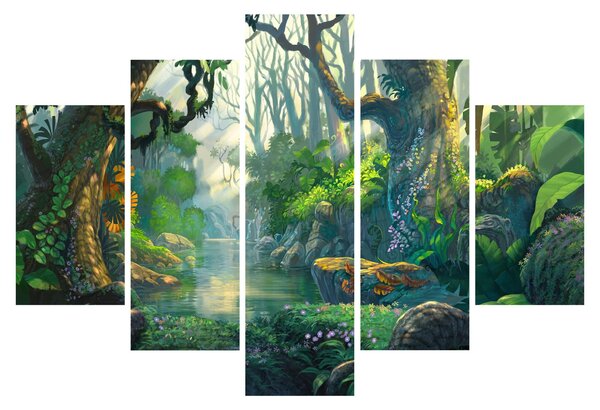 Tablou - Ilustrare pădure tropicală (150x105 cm)