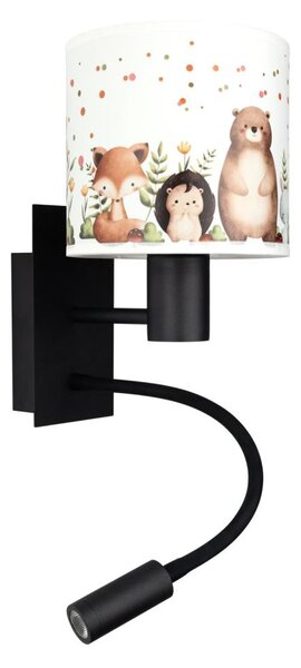 Brilagi - Lampă LED flexibilă BOBO 1xE27/25W/230V + LED/3W negru/alb/cu motive animale