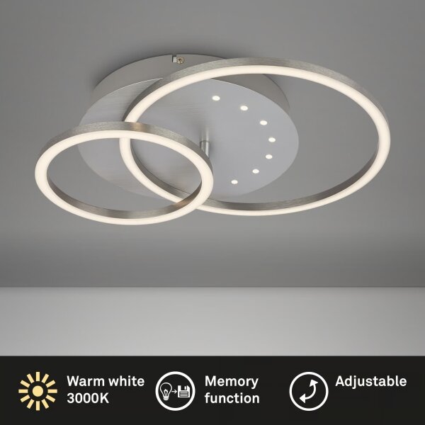 Brilo - Plafonieră LED dimerizabilă, 26W/230V, 3000K, crom mat