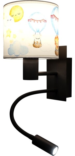 Brilagi - Lampă LED flexibilă BOBO 1xE27/25W/230V + LED/3W negru/alb/cu animale