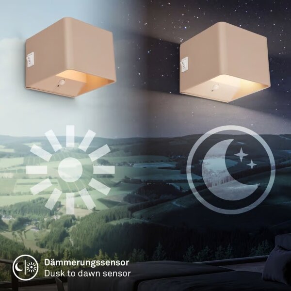 Briloner 3879011 - Lampă de perete LED reîncărcabilă cu senzor BORRA LED/1,5W/5V 3600 mAh bej