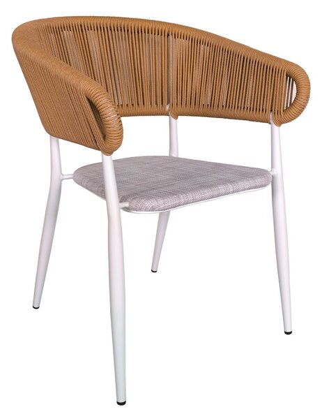 Set de 3 buc masa si scaune de gradina Kliton-Raven aluminiu alb 80x80x74 cm