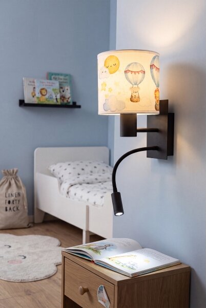 Brilagi - Lampă LED flexibilă BOBO 1xE27/25W/230V + LED/3W negru/alb/cu animale