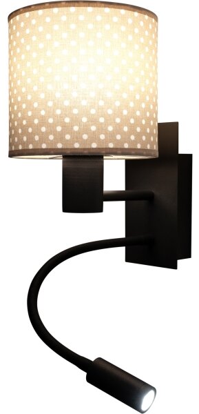 Brilagi - Lampă LED flexibilă BOBO 1xE27/25W/230V + LED/3W negru/bej/cu buline