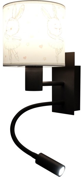 Brilagi - Lampă LED flexibilă BOBO 1xE27/25W/230V + LED/3W negru/alb/iepurași