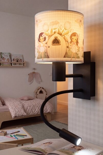 Brilagi - Lampă LED Flex. BOBO 1xE27/25W/230V + LED/3W neagră/albă/roz/zâne