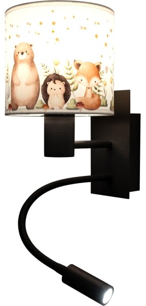 Brilagi - Lampă LED flexibilă BOBO 1xE27/25W/230V + LED/3W negru/alb/cu motive animale