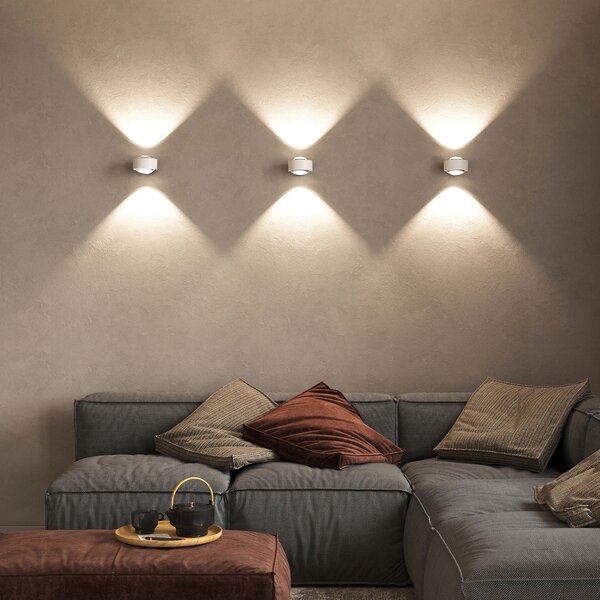Top Light Puk Maxx Wall, LED, lentile transparente, alb mat, reglabil, Alb, Camera de zi / sufragerie, Metal, Design