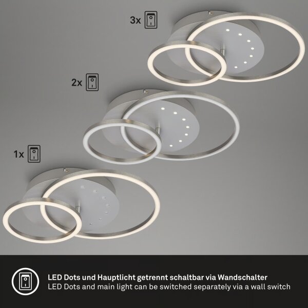 Brilo - Plafonieră LED dimerizabilă, 26W/230V, 3000K, crom mat