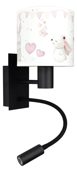 Brilagi - Lampă LED flexibilă BOBO 1xE27/25W/230V + LED/3W negru/crem/cu iepurași