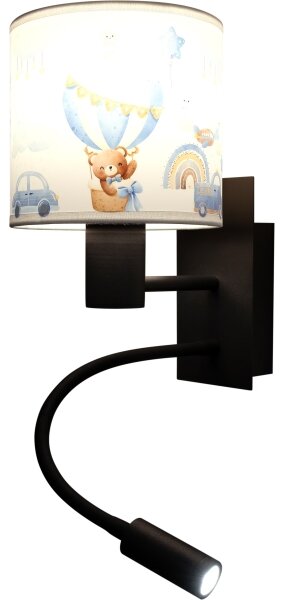 Brilagi - Lampă LED flexibilă BOBO 1xE27/25W/230V + LED/3W negru/alb/albastru/cu ursuleți