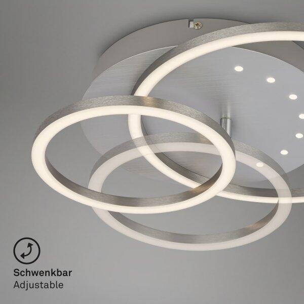 Brilo - Plafonieră LED dimerizabilă, 26W/230V, 3000K, crom mat