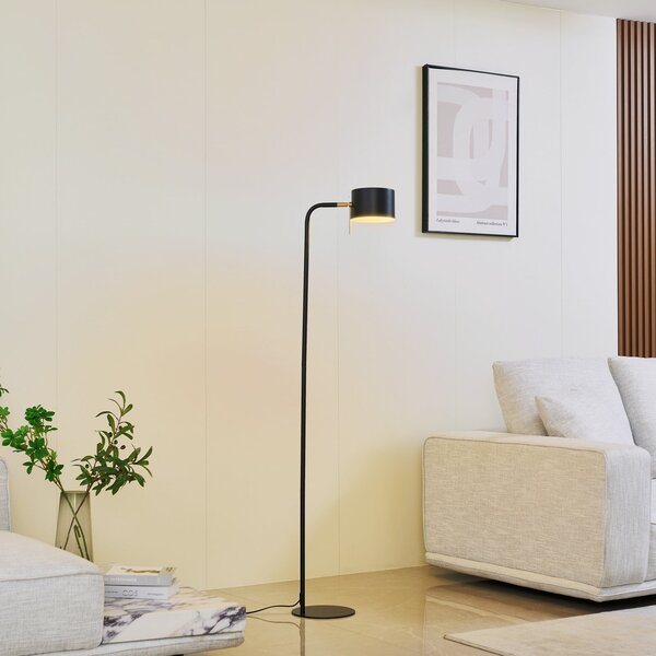 Lindby lampadar Kaida, negru, metal, Negru, Camera de zi / sufragerie, Metal, Modern