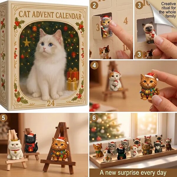 Adventkitty™ Calendar De Advent Cu Pisici 3d