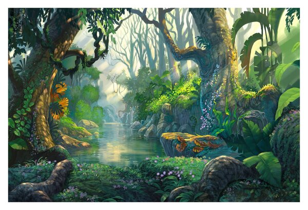 Tablou - Ilustrare pădure tropicală (90x60 cm)