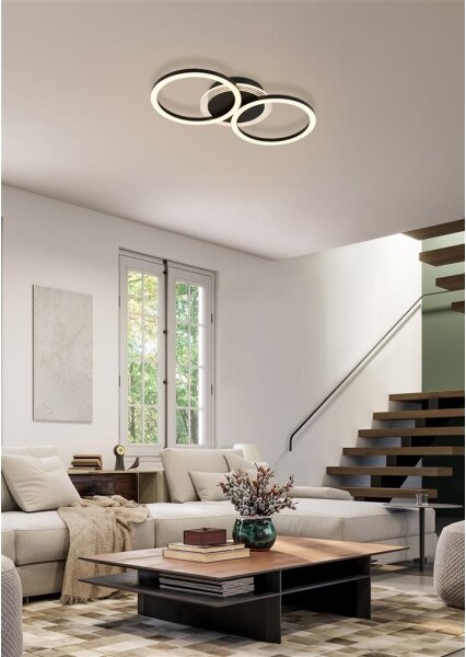 Searchlight 13651BK - Plafonieră LED dimabilă CONTOUR LED/24W/230V 3000K