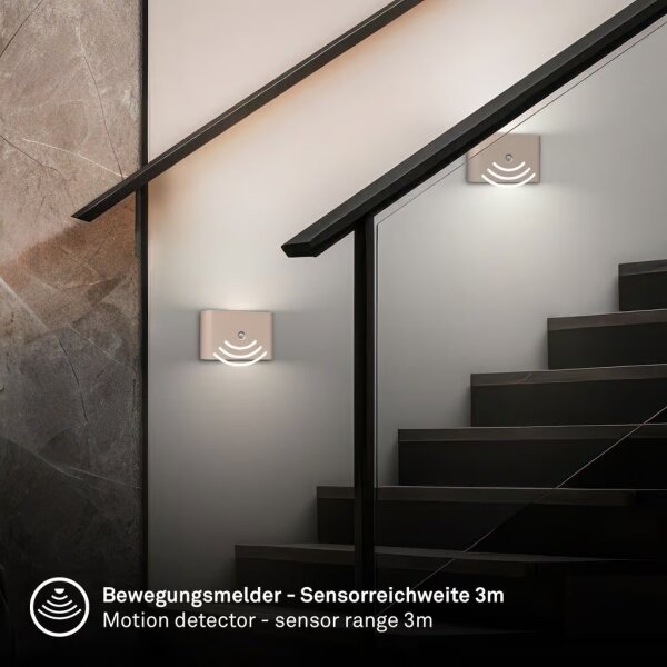 Briloner 3878011 - Aplică de perete LED reîncărcabilă cu senzor CHAT, LED/3W/5V, 2000 mAh, bej