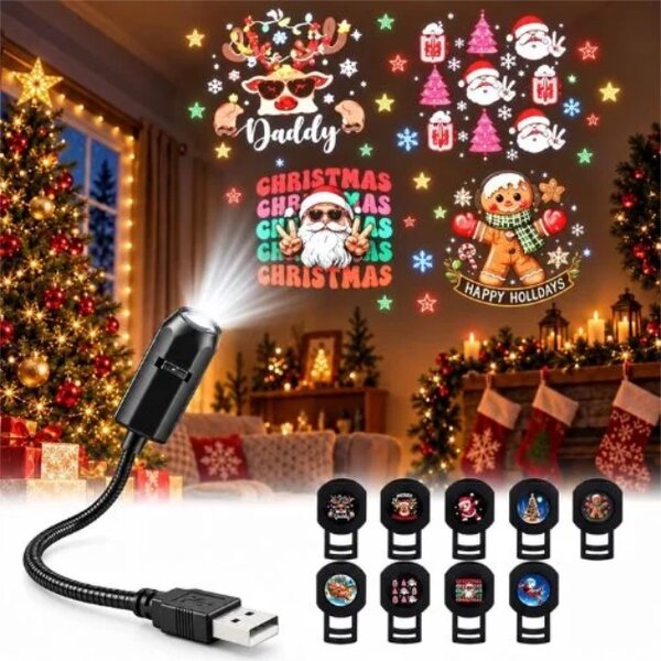 Jingleglow™ Proiector Hd De Crăciun Alimentat Prin Usb
