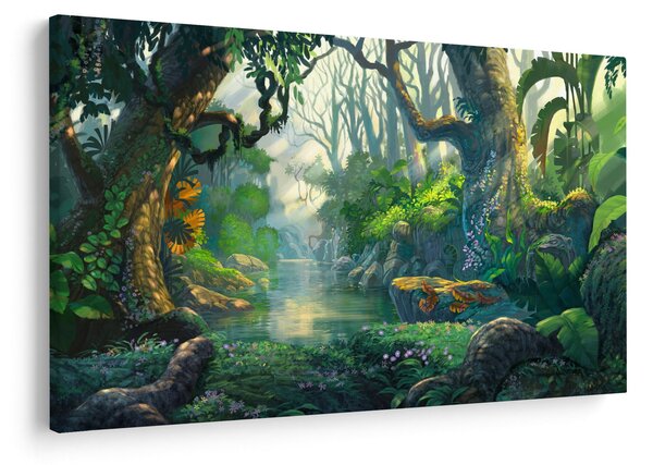 Tablou - Ilustrare pădure tropicală (90x60 cm)