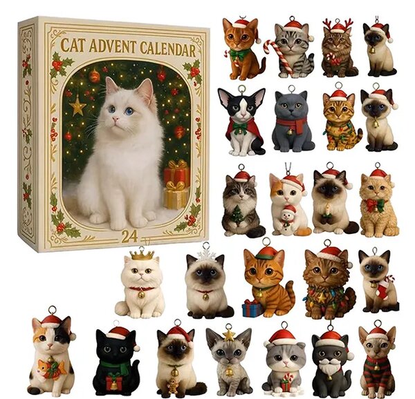 Adventkitty™ Calendar De Advent Cu Pisici 3d