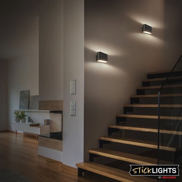 Briloner 3878015 - Aplică LED de perete reîncărcabilă cu senzor CHAT LED/3W/5V 2000 mAh, negru