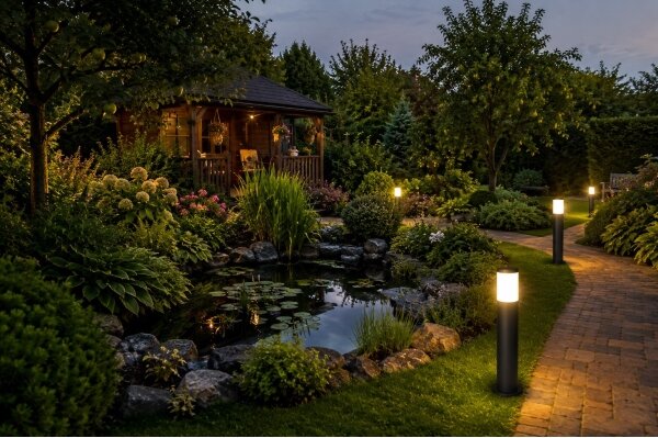 Lampă de exterior LOPPA, 1xE27/60W/230V, 45 cm, IP44, neagră