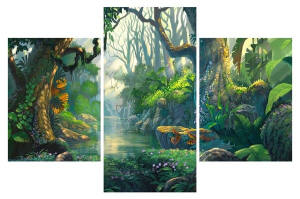Tablou - Ilustrare pădure tropicală (90x60 cm)