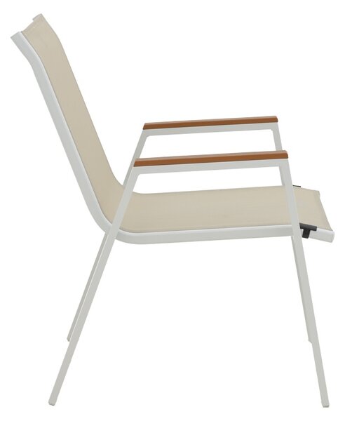 Set de 3 buc masa si scaune de gradina Kliton-Azelie aluminiu alb 80x80x74 cm